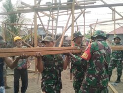 Bangun Kepedulian dan Kebersamaan, Koramil 1508-02/Galela Bersama Warga Bangun Musholla di Desa Seki